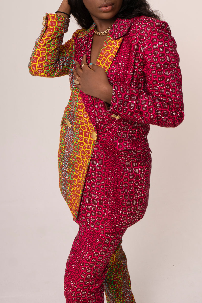 Dee Print Clash High Waisted Trousers-Firestone - OHEMA OHENE AFRICAN INSPIRED FASHION