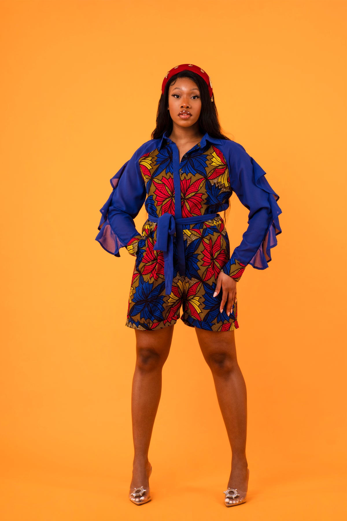 Linda African Print Playsuit - OHEMA OHENE AFRICAN INSPIRED FASHION
