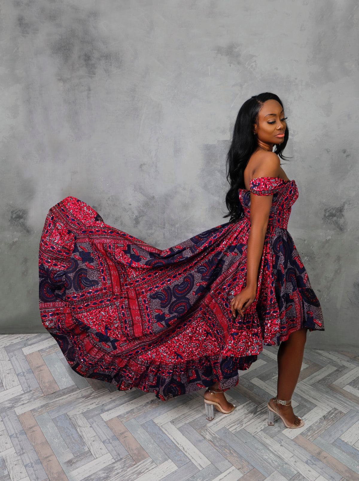 Sade High Low Maxi dress African print