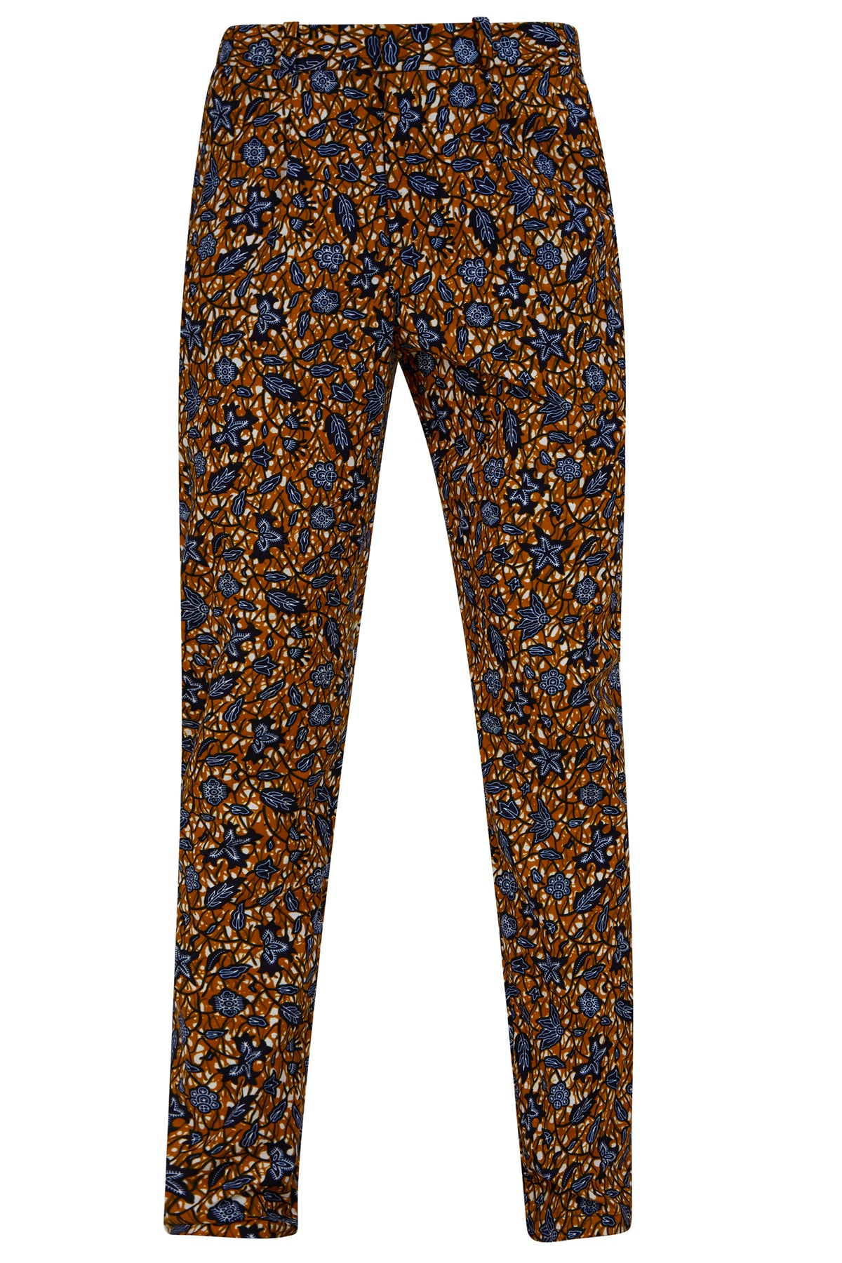 Osei straight leg trousers-Brown Floral - OHEMA OHENE AFRICAN INSPIRED FASHION