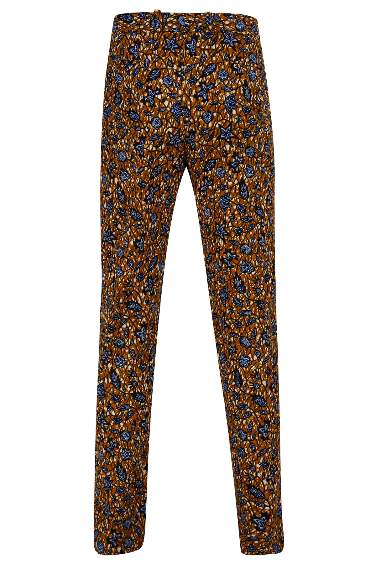 Osei straight leg trousers-Brown Floral - OHEMA OHENE AFRICAN INSPIRED FASHION
