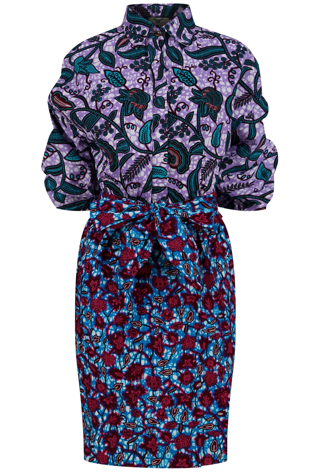 Amanda Print Clash Elasticated waist dress - OHEMA OHENE AFRICAN INSPIRED FASHION