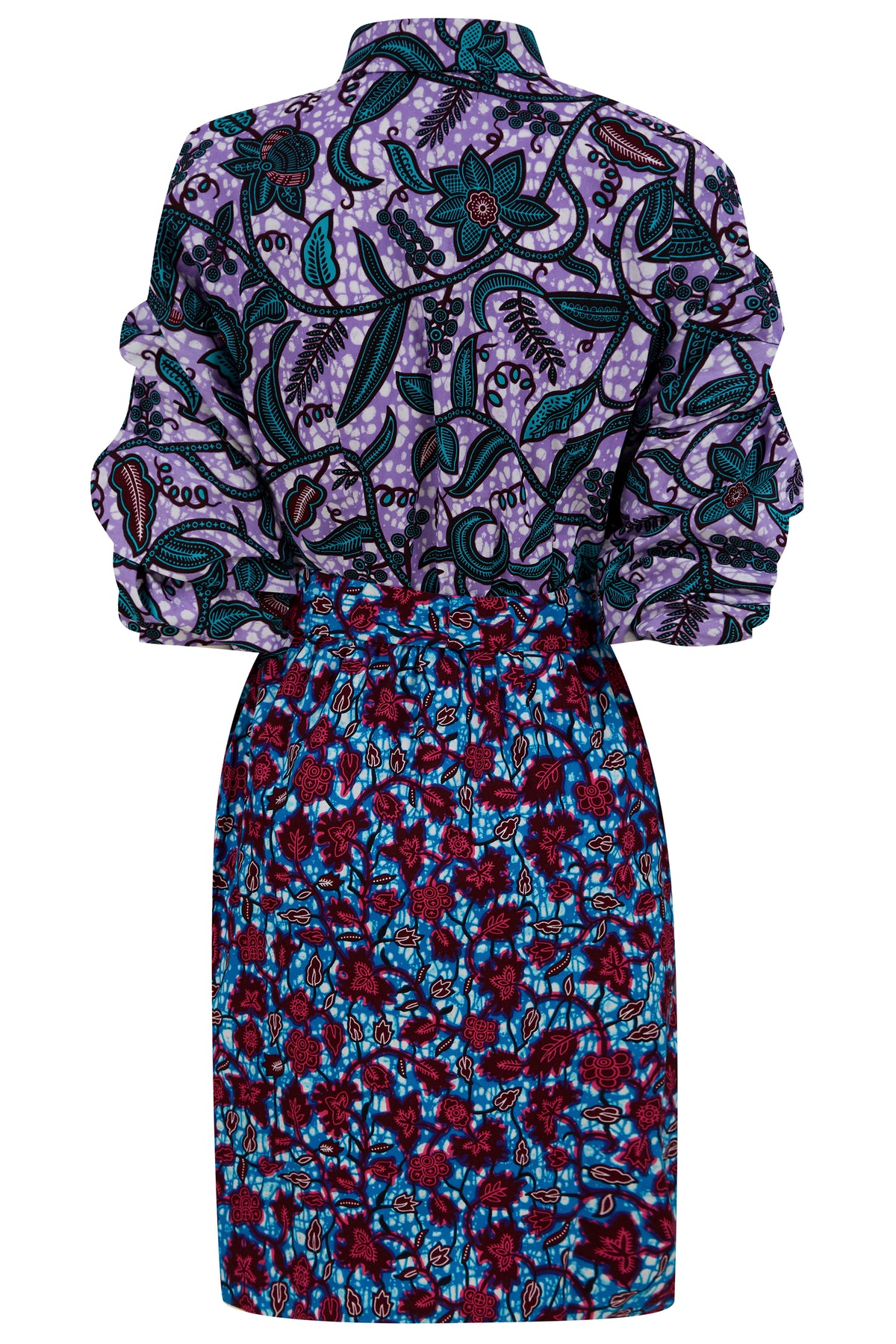Amanda Print Clash Elasticated waist dress - OHEMA OHENE AFRICAN INSPIRED FASHION