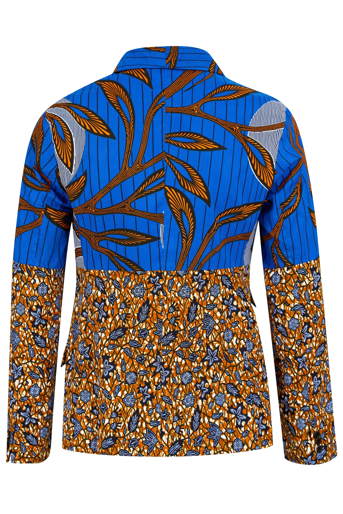 Joshua Print Clash African Print suit- Royal Blue - OHEMA OHENE AFRICAN INSPIRED FASHION