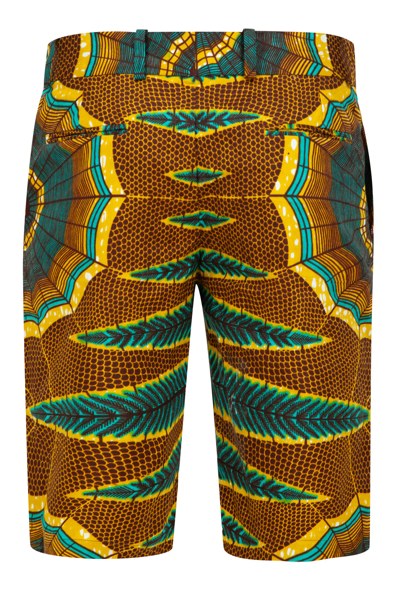 Men's African print fitted shorts-Love Web - OHEMA OHENE AFRICAN INSPIRED FASHION