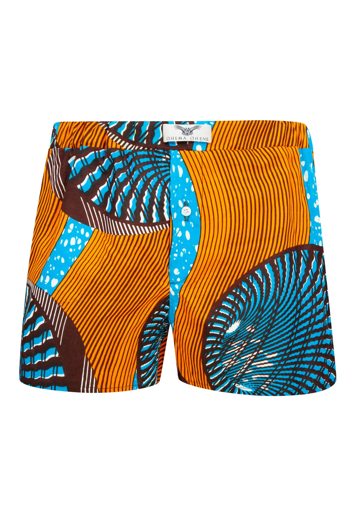 African Print Boxer Shorts-Orange - OHEMA OHENE AFRICAN INSPIRED FASHION