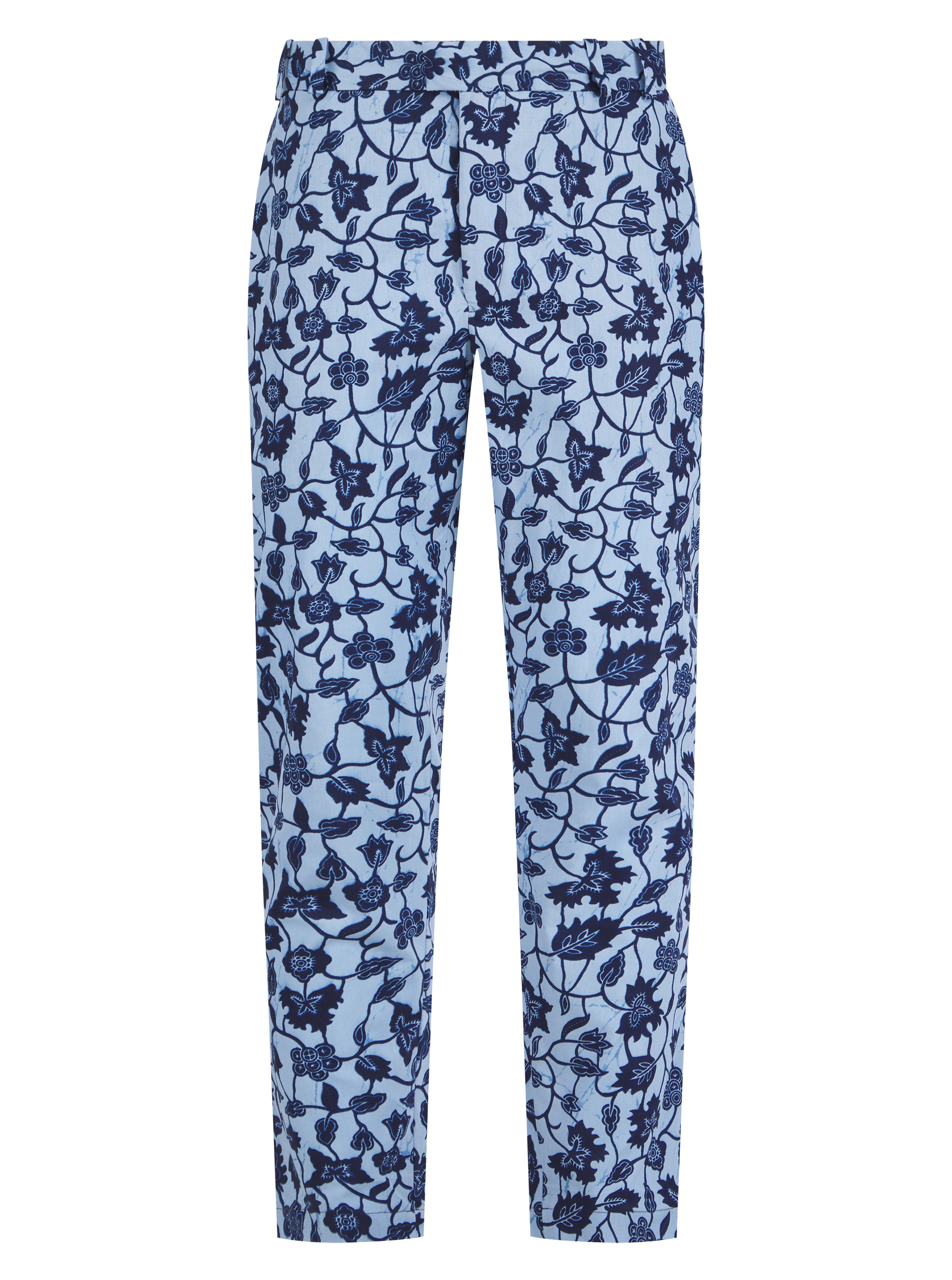 Fluid Cropped Trousers with Floral Print, for Girls - green dark all over  printed, Girls