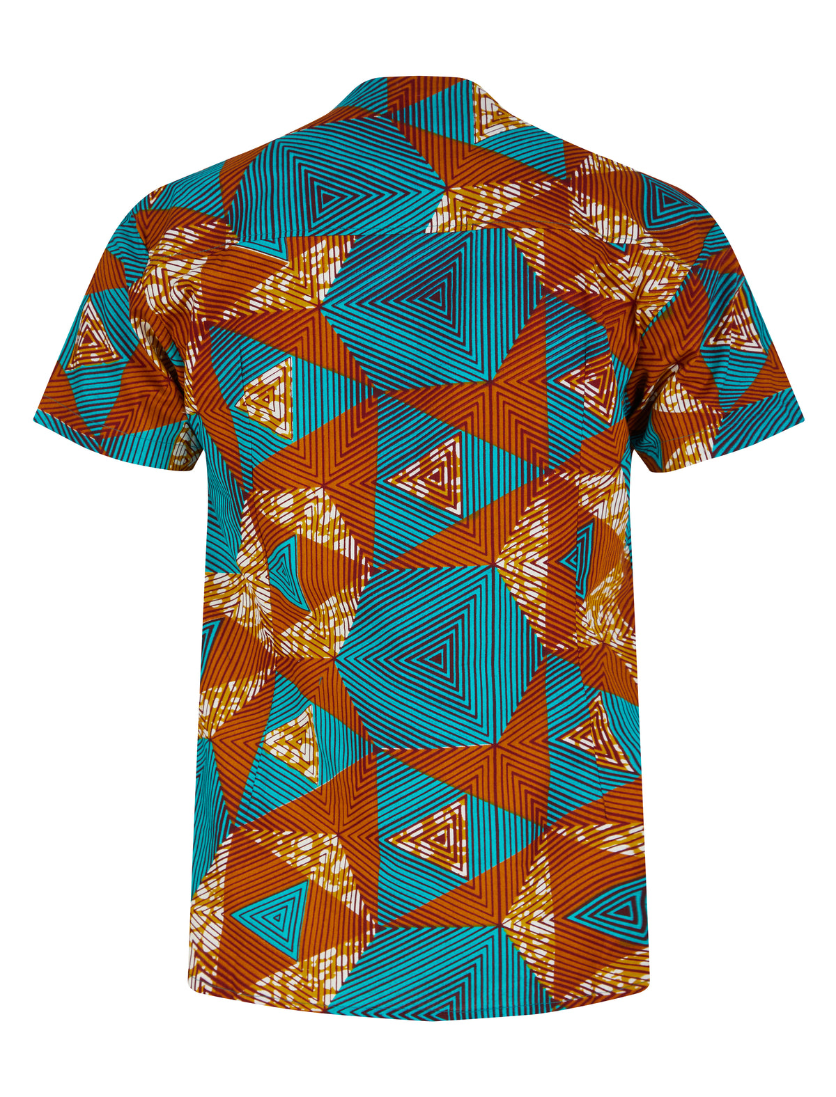 Collarless African print shirt- Labyrinth - OHEMA OHENE AFRICAN INSPIRED FASHION