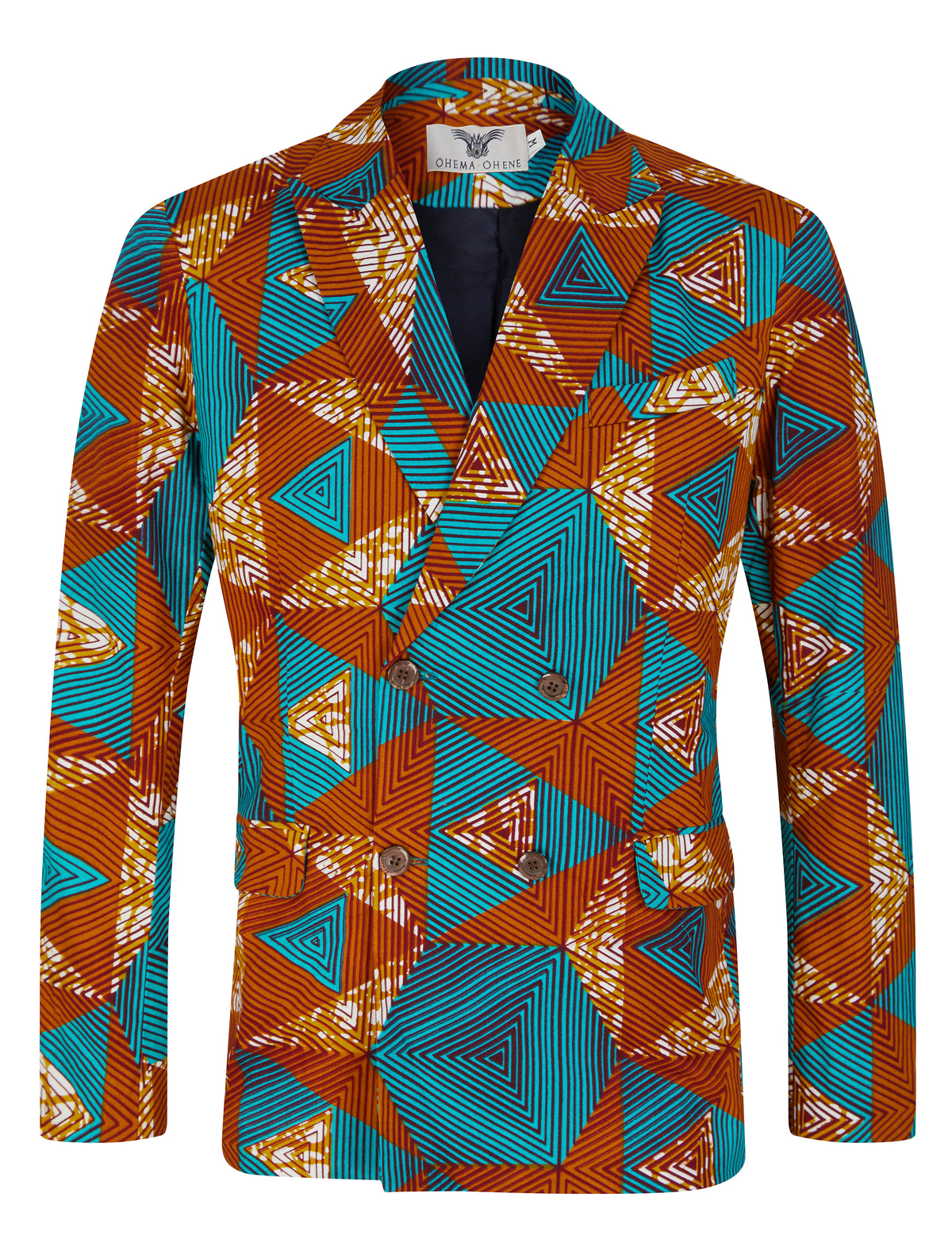 Double breasted African print blazer