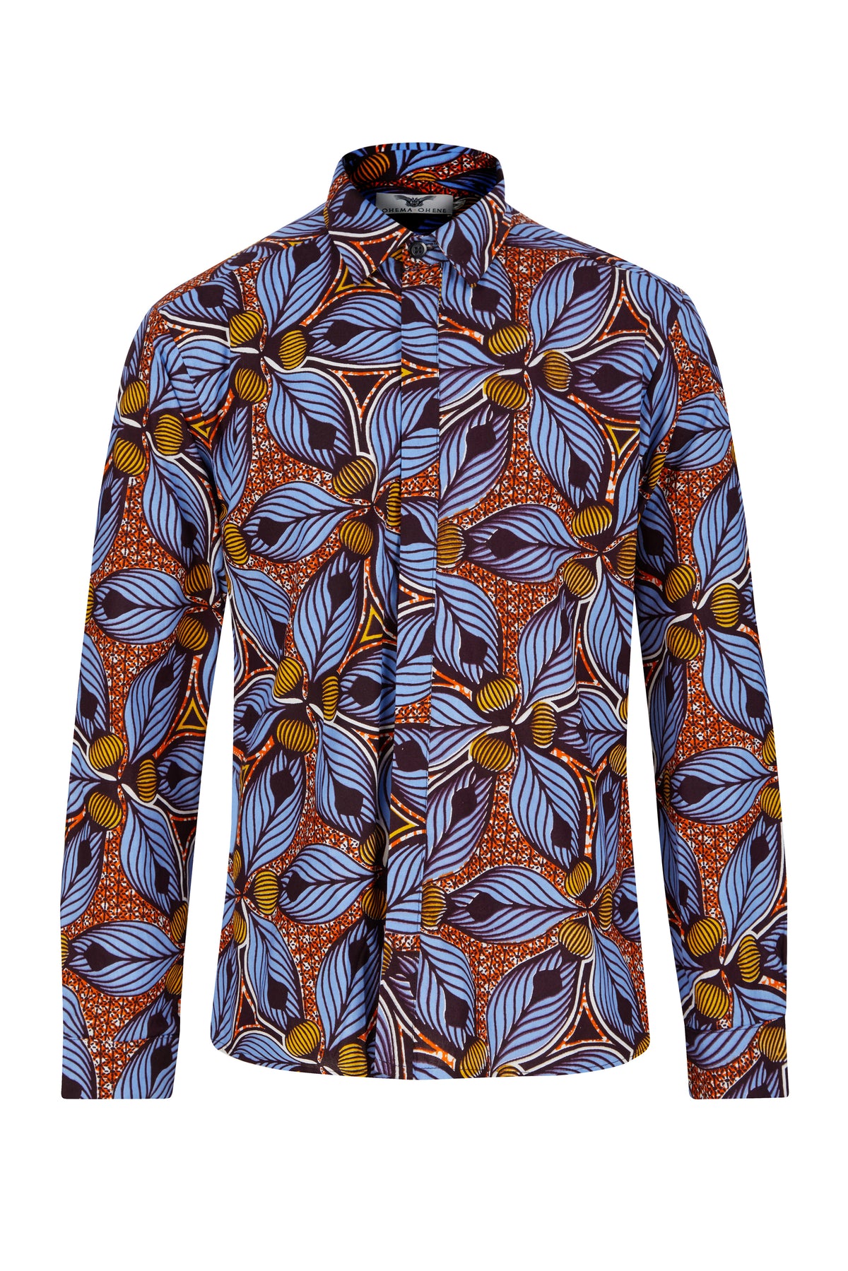 Long sleeve Tiger Lily African print shirt - OHEMA OHENE AFRICAN INSPIRED FASHION