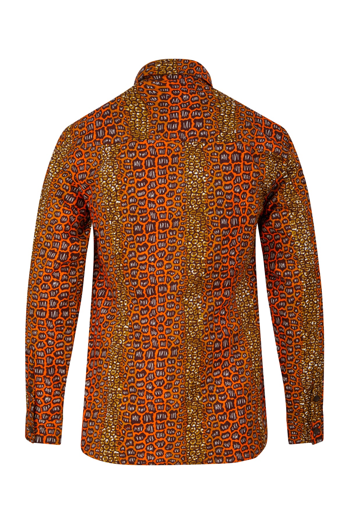 Asante Long sleeve African print shirt- Brownstone - OHEMA OHENE AFRICAN INSPIRED FASHION
