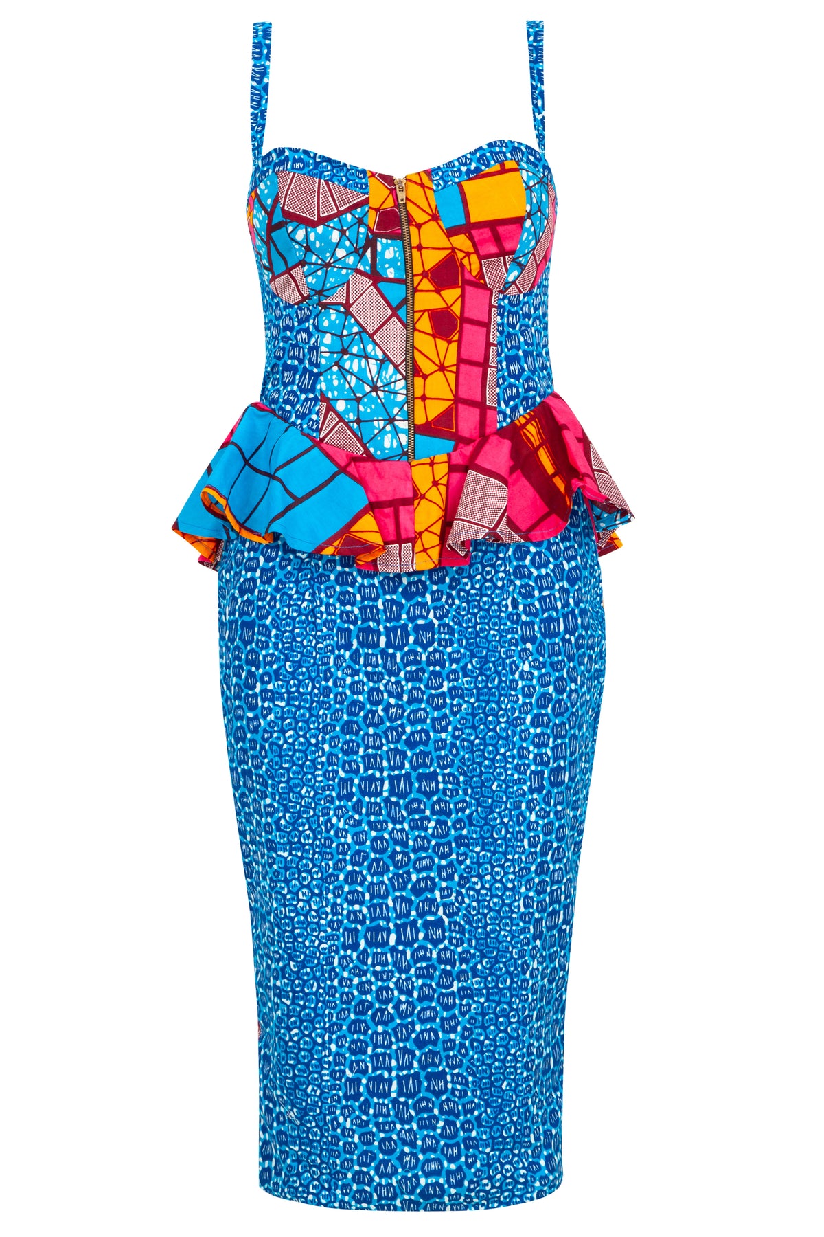 Robyn contrast print bodycon dress - OHEMA OHENE AFRICAN INSPIRED FASHION