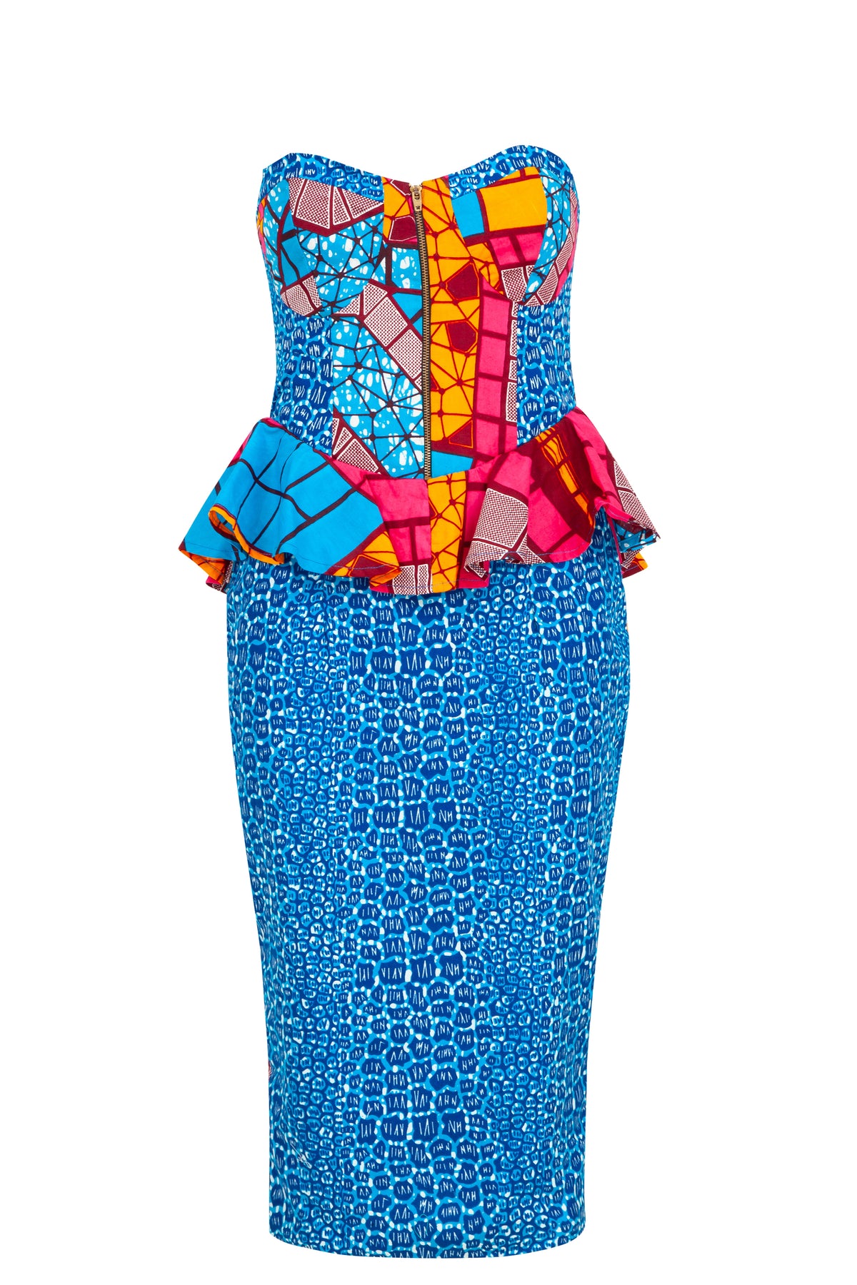 Robyn contrast print bodycon dress - OHEMA OHENE AFRICAN INSPIRED FASHION