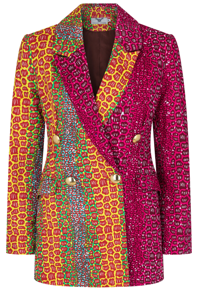 African print blazer print clash