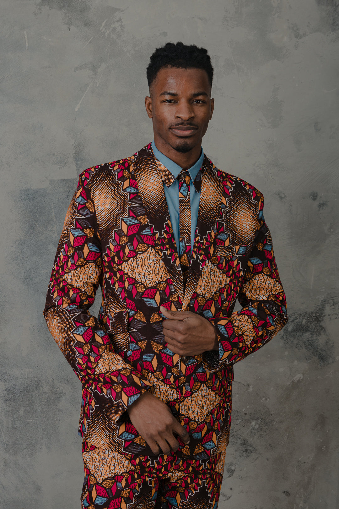 Joshua fitted African Print Blazer-Cubic