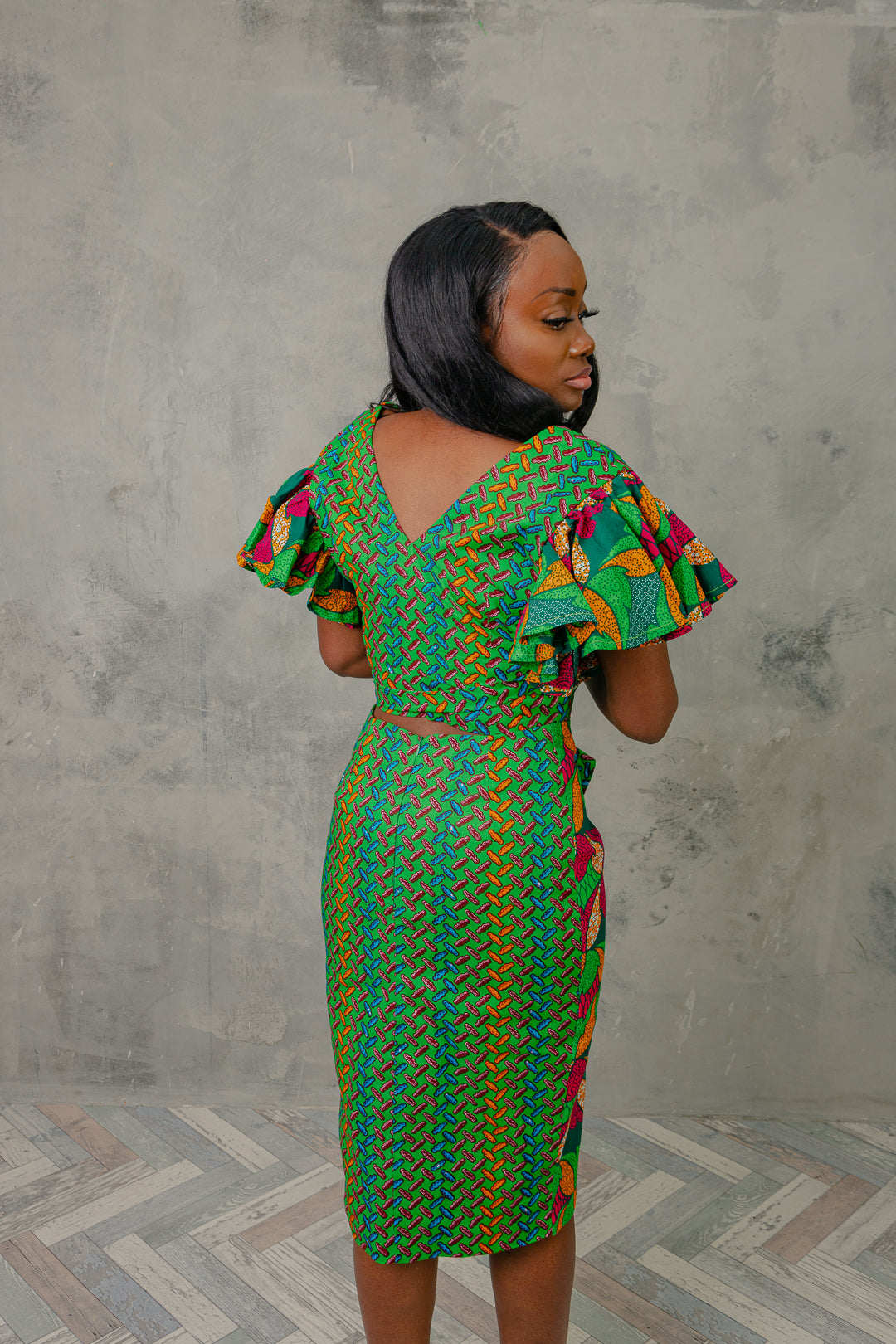 Candice African print high waisted skirt