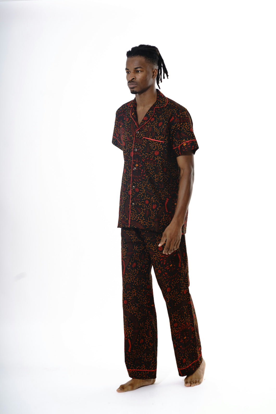 African print Pyjamas-Black Rooster - OHEMA OHENE AFRICAN INSPIRED FASHION