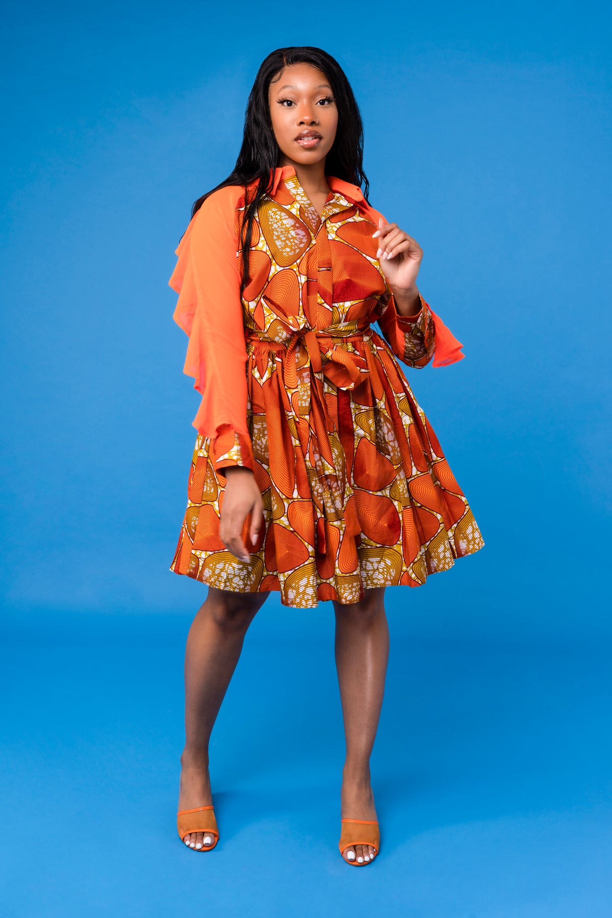 african chiffon dress styles Black Chiffon & Ankara Dress |Buy African Dress Traditional Wear Designs