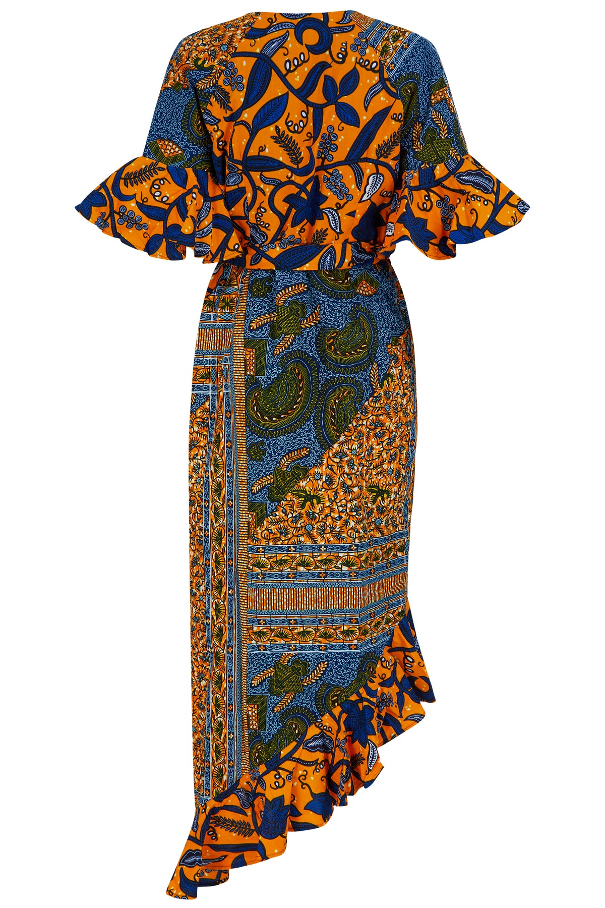 Ameila Print Clash Midaxi Wrap front dress - OHEMA OHENE AFRICAN INSPIRED FASHION