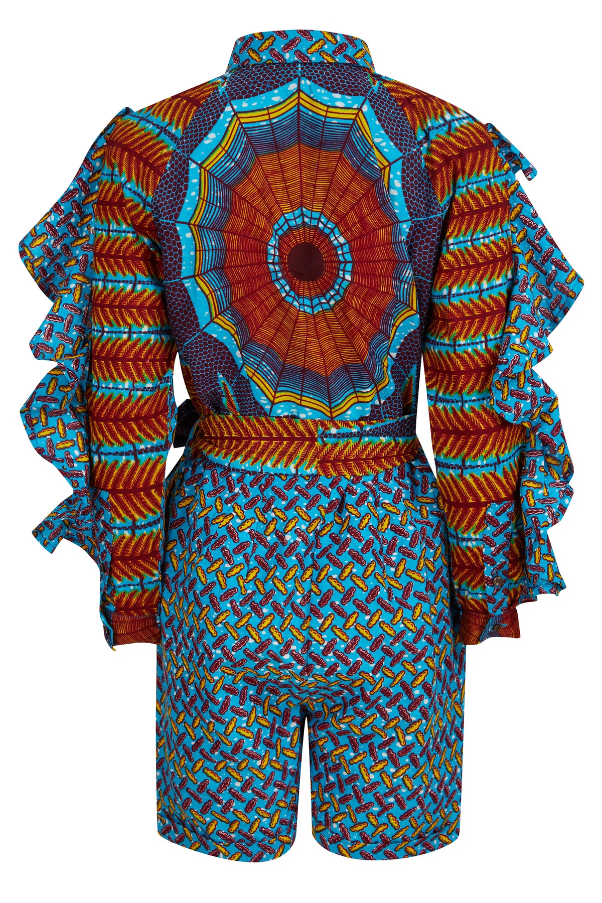 Linda African Mixed Print Playsuit - OHEMA OHENE AFRICAN INSPIRED FASHION