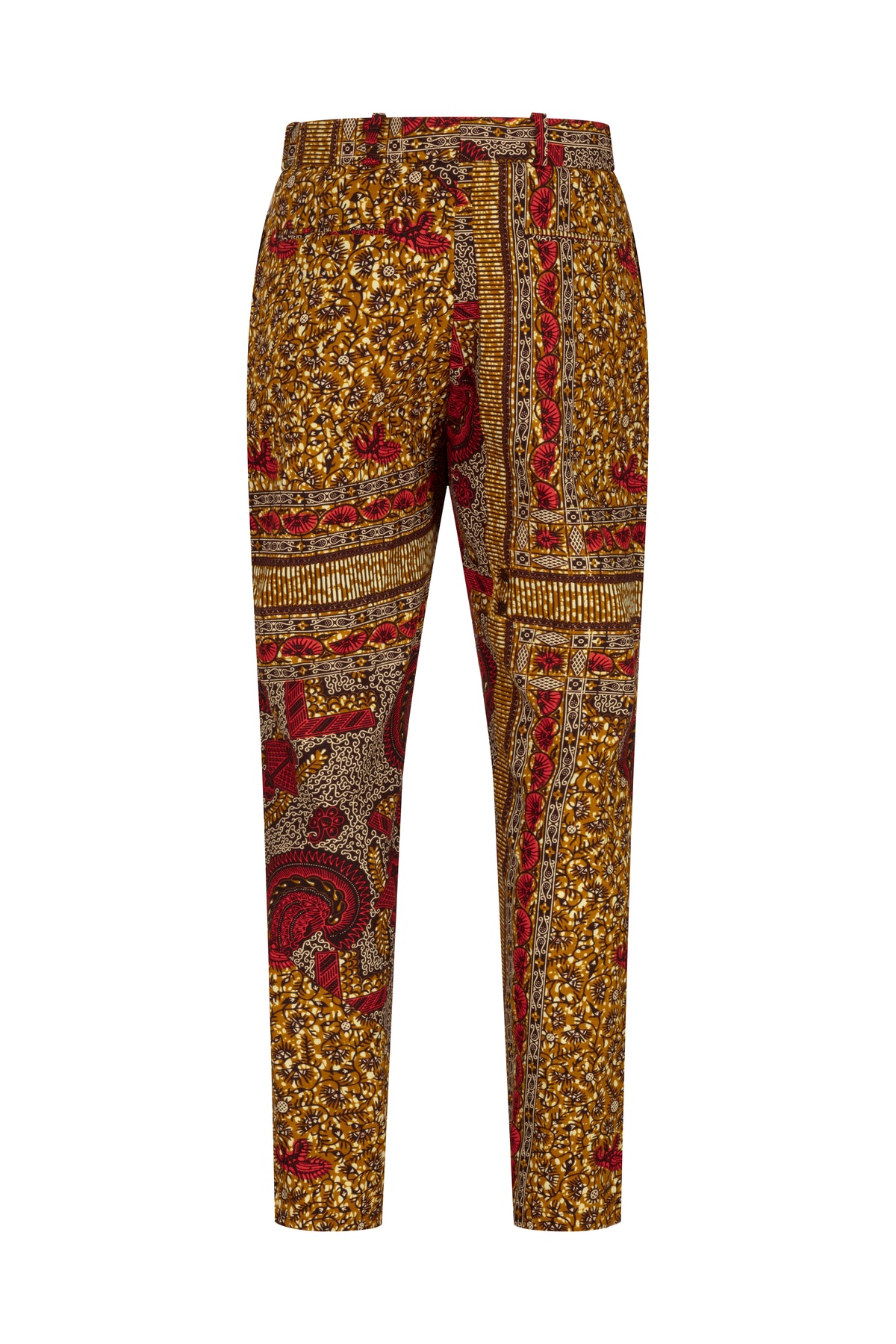 Osei straight leg trousers-Golden - OHEMA OHENE AFRICAN INSPIRED FASHION