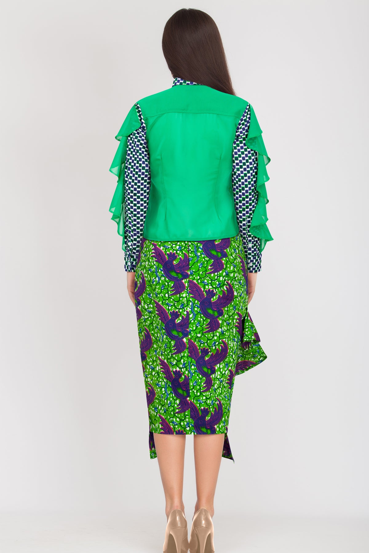 Frill detail midi skirt - OHEMA OHENE AFRICAN INSPIRED FASHION